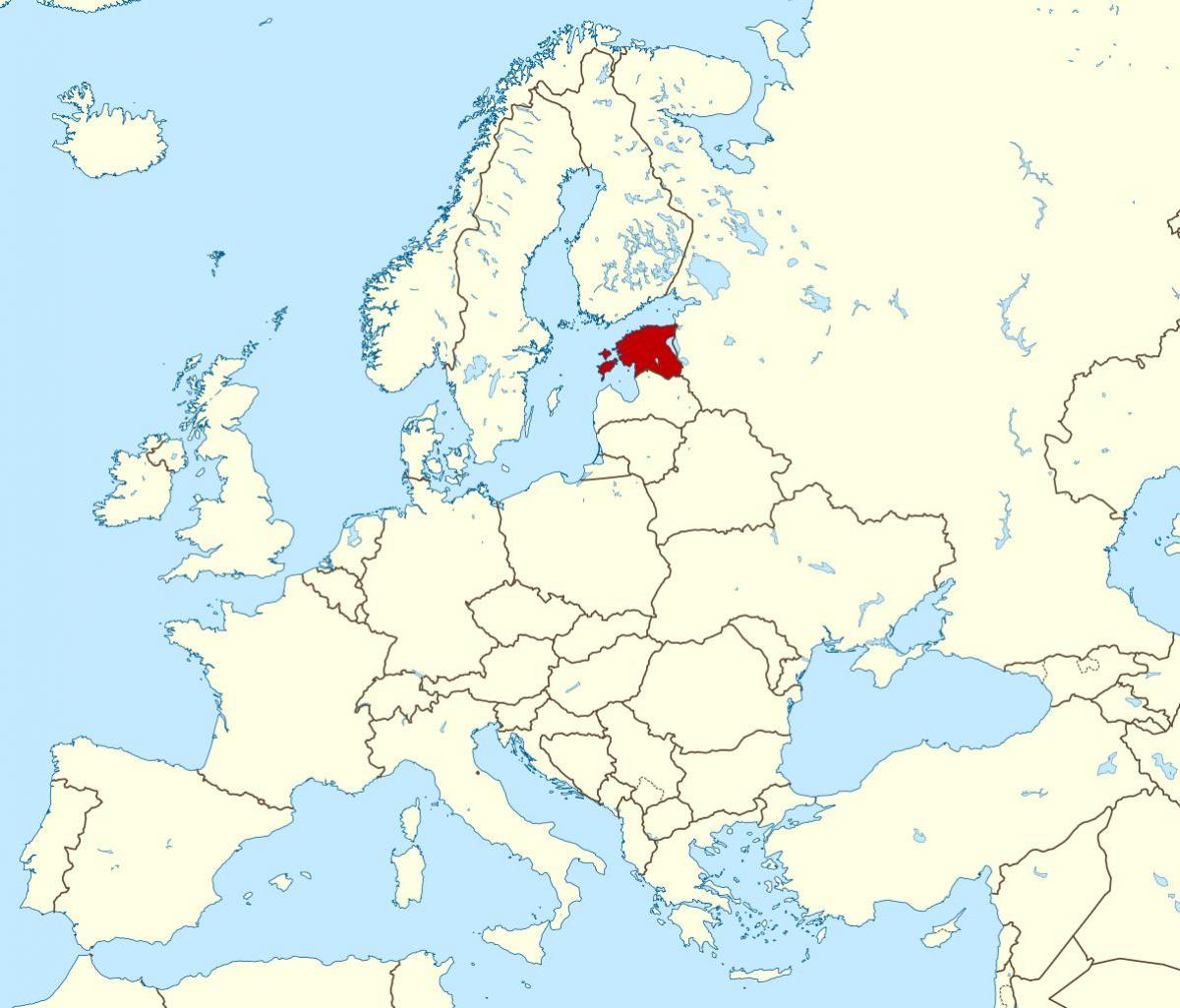 Расположение Эстонии на карте мира
