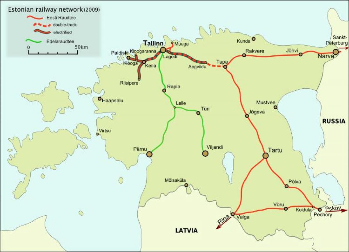 карта эстонская железная дорога