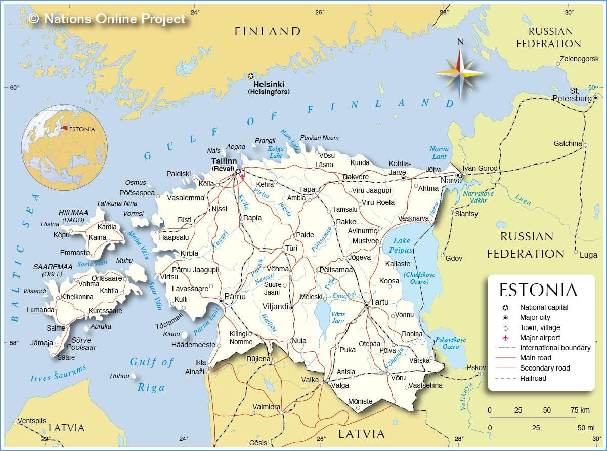 карта Эстонии