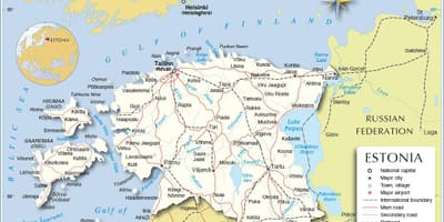 Карта Эстонии города