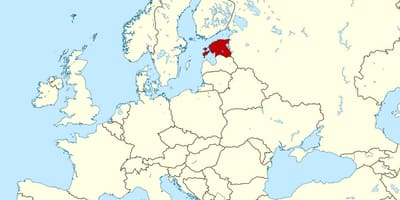 Расположение Эстонии на карте мира