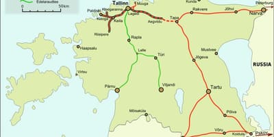 Карта эстонская железная дорога